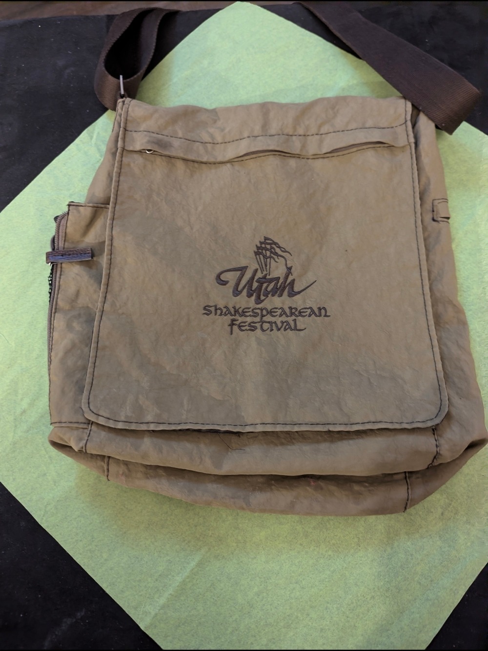 Utah Shakespeare Festival Khaki Brown Messenger Bag